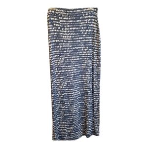 LOFT Women's Small Maxi Skirt‎ Blue White Print Casual Knit Stretch